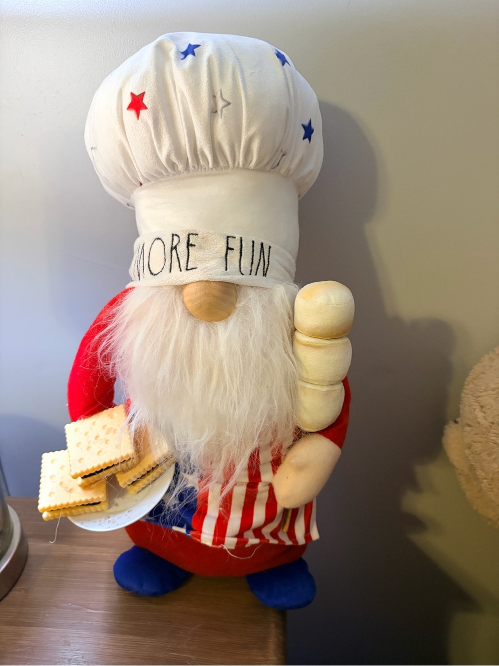 Rae Dunn Unbranded Patriotic Chef Gnome Holiday Decor - Red, White & Blue